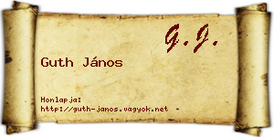 Guth János névjegykártya
